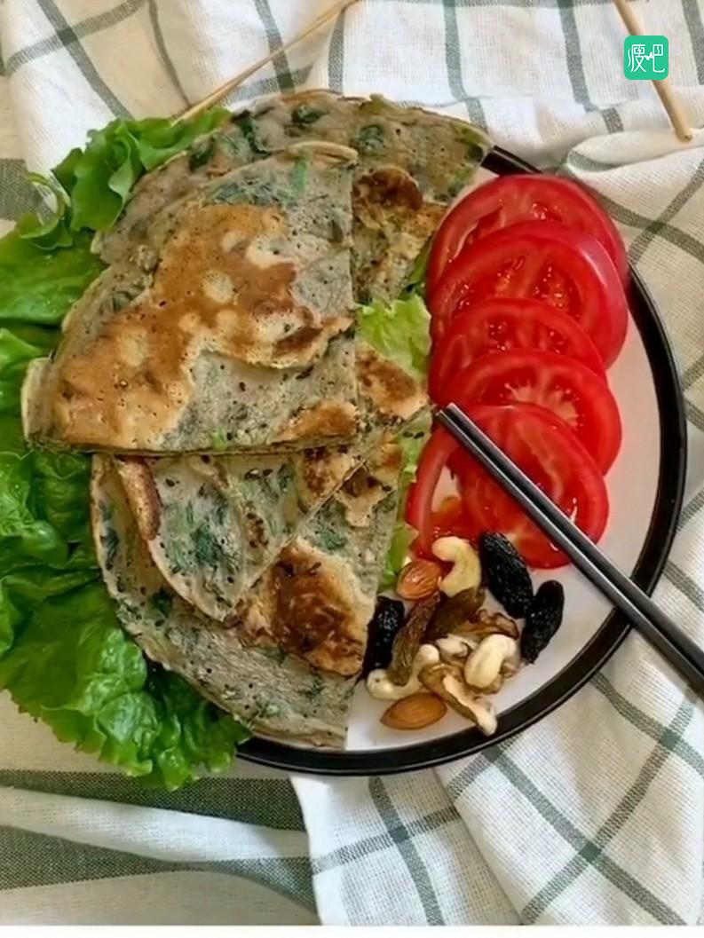 全麦菠菜西红柿鸡蛋饼
